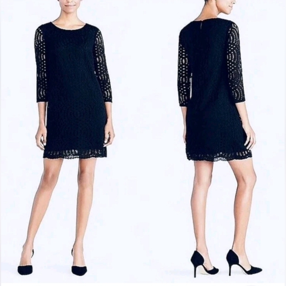 J.Crew Factory 3/4 Sleeve Lace Shift Dress. Size 10 - Picture 1 of 13